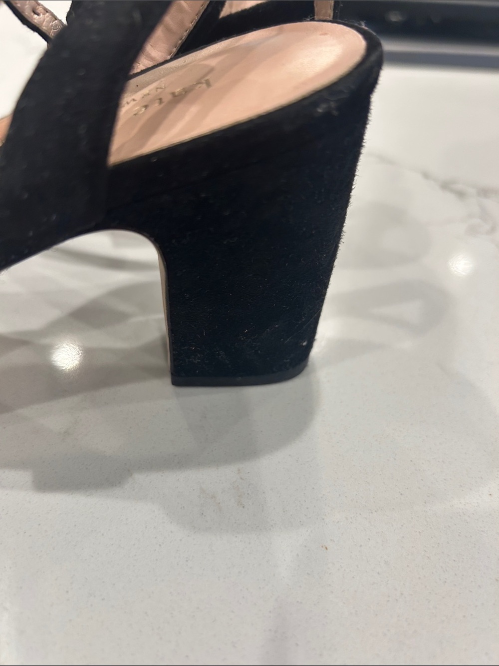 kate spade Black Suede Open-Toe Ankle Strap Heels - Picture 3 of 5